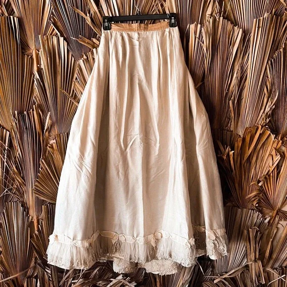 Antique 1830's Silk :Couture Wedding Gown Double Puff Sleeve Corset Bodice XXS - Picture 10 of 12